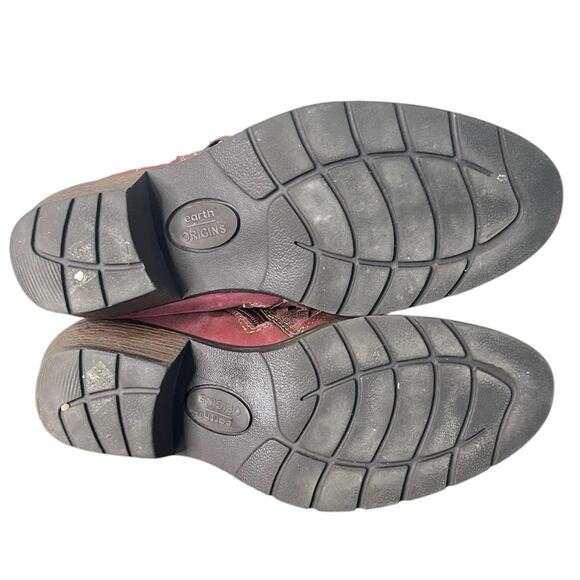 EARTH ORIGINS Oakland Alexis Burgundy Leather Ankle Boots Women’s Size‎ 8.5 - Picture 9 of 9